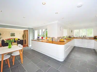 kitchen, dining room, dining table