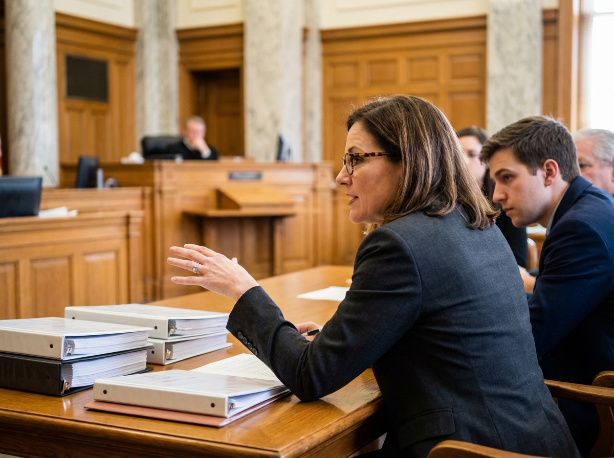 Avocate en audience avec un client dans une salle d