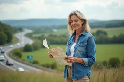 Carte des autoroutes françaises reliant paysages et destinations touristiques