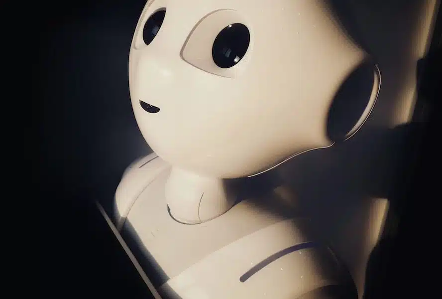 human robot toy near wall