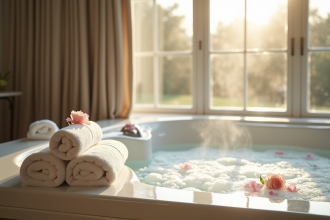 Suite luxueuse en Normandie avec jacuzzi privé et grande fenetre