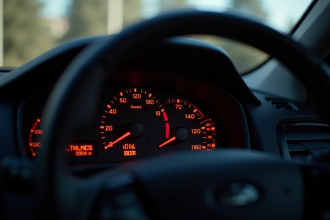 Tableau de bord de voiture avec voyant ASR allumé