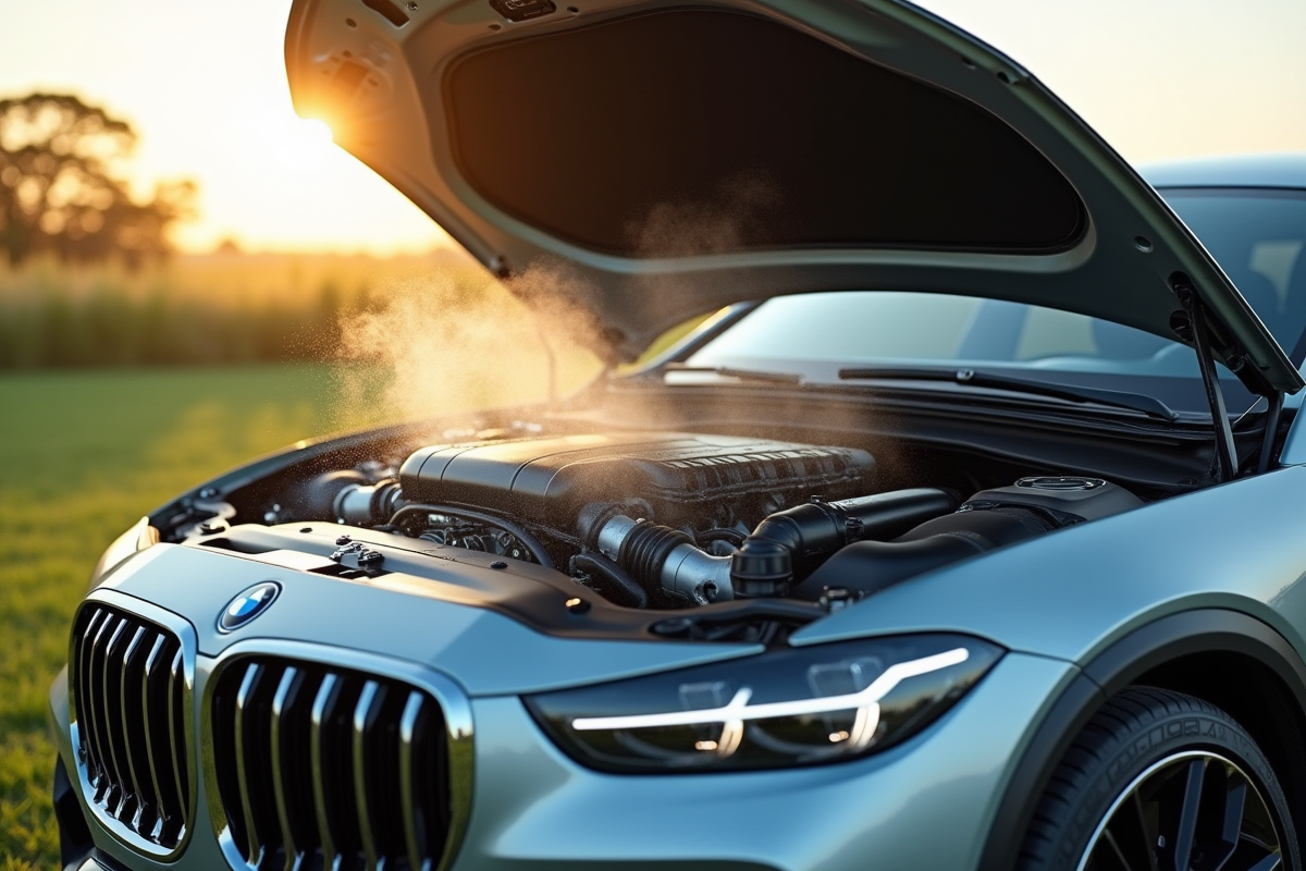 Voiture moderne avec moteur innovant à l